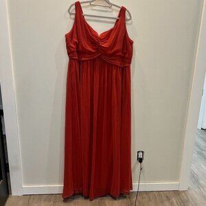 Dessy Collection Formal Maxi Length Coral Dress Sleeveless Size 26W